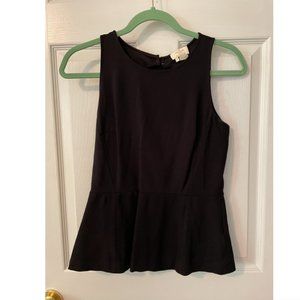 kate spade new york Black Bow Back Keyhole Peplum Top